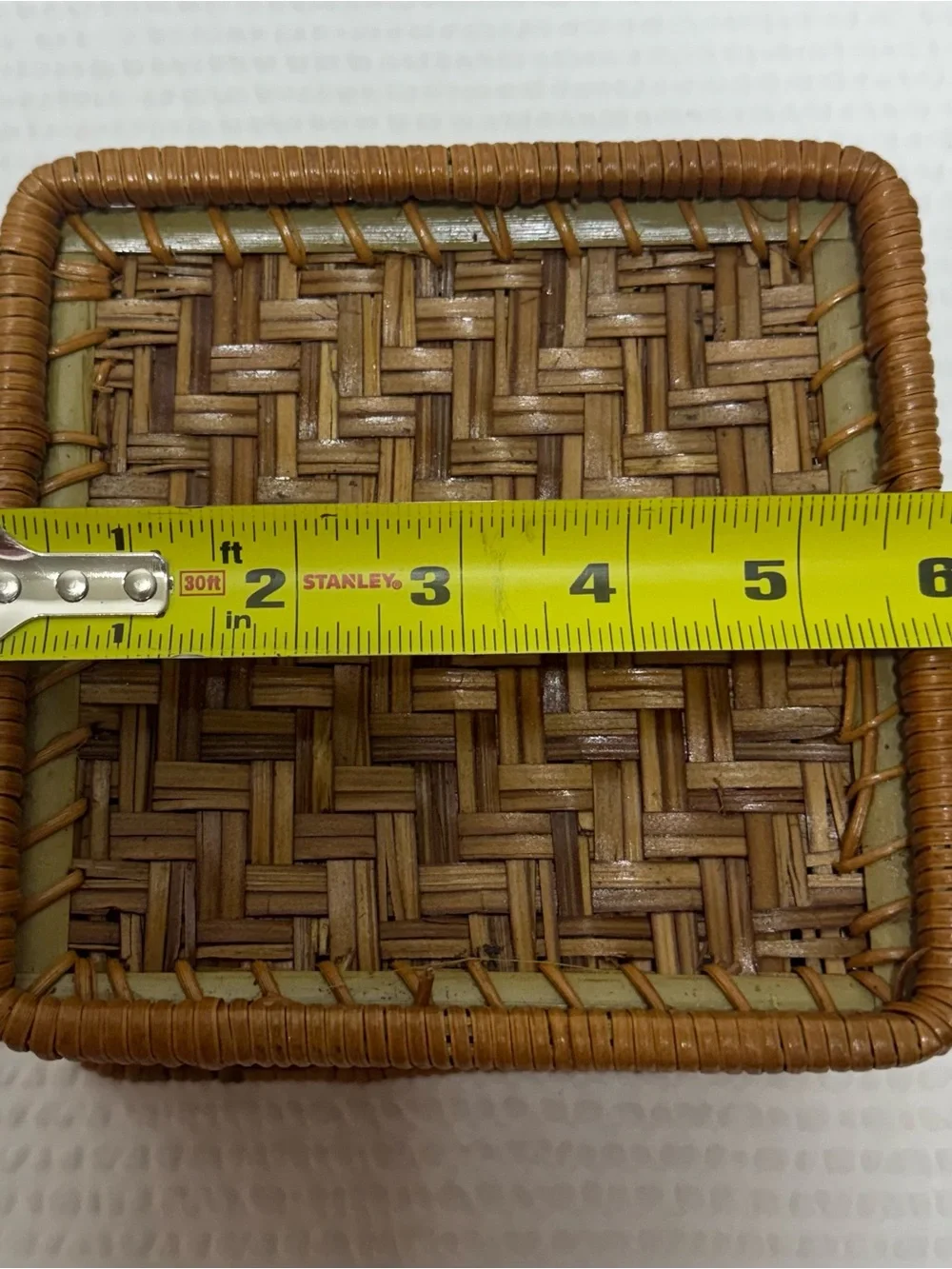 I’m vintage Brown Woven Storage Basket - Home Accents square 6 x6